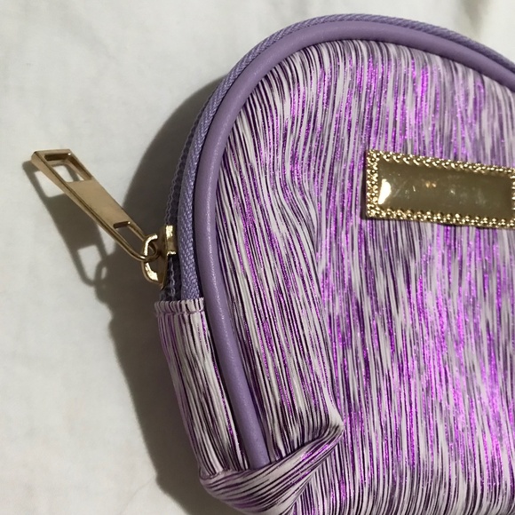 Coin Purse Cosmetic Sparkly Purple Pink Pouch Bag - Picture 5 of 5